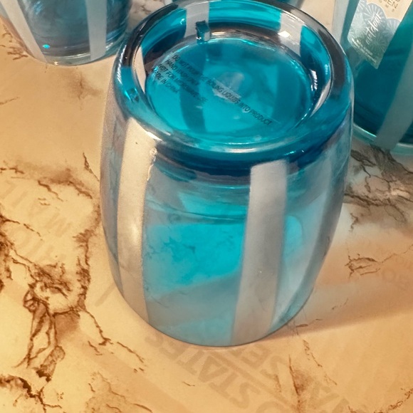 Sigrid Olsen 5 Tumbler set new Acrylic striped blue - Picture 4 of 4